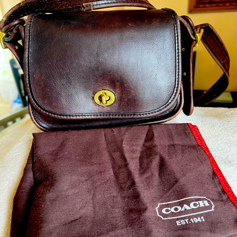 Vintage Coach Legacy trail bag dark brown